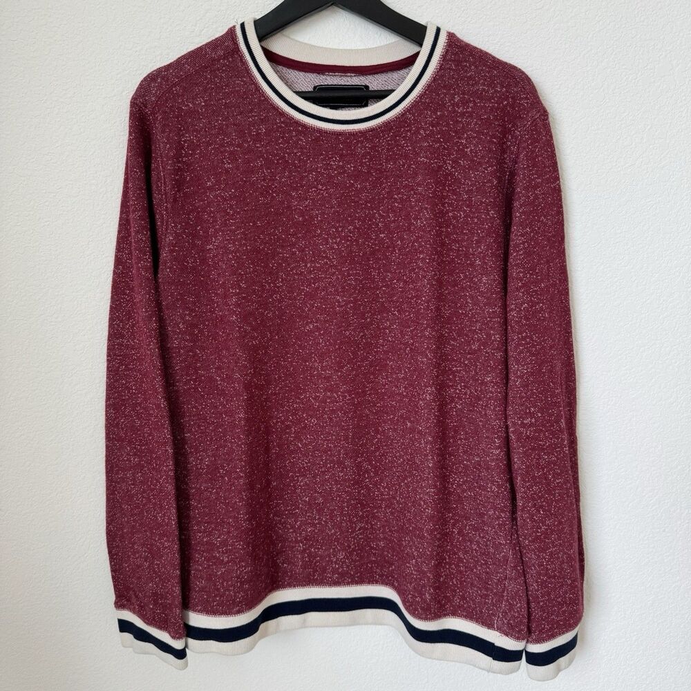 21 Men by Forever 21 Red Heathered Varsity Style Crewneck Sweatshirt Size M